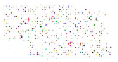 Nebraska Ortabatı ABD Şeklini oluşturan soyut Noktalar