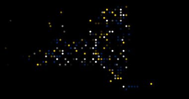 Düşen Dairelerden Kurulan New York Dinamik Parçacık Haritası