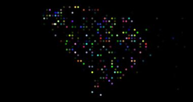 Güney Carolina eyalet haritasını oluşturan En Küçük Parçacık Hareketi