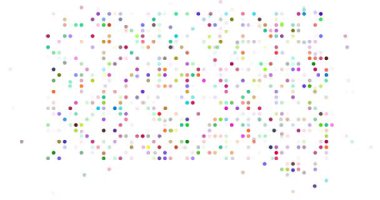 Güney Dakota Eyalet Haritası Siluetini oluşturan Dijital Nokta Akımı