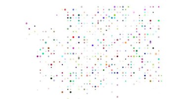 Geometrik Düşen Noktalar Washington Eyaleti Siluetini Gösteriyor