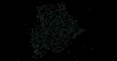 Geometrik Parçacık Çapraz Kaydırma Biçimi Botswana Haritası