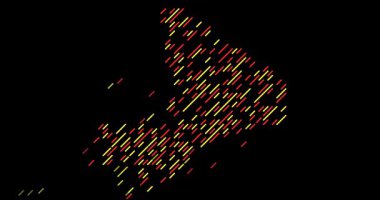 Minimalist Çapraz Çizgiler Malawi Harita Döngüsü