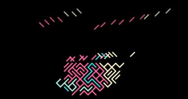 Soyut Geometrik Akış Mauritius Harita Çizgisi