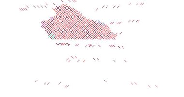 Soyut Kaydırma Çizgileri Ruanda Siluetini Göster