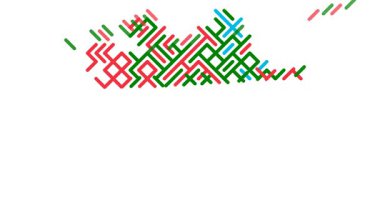 Çapraz Azerbaycan Ülke Haritası Silüeti. Video Canlandırması