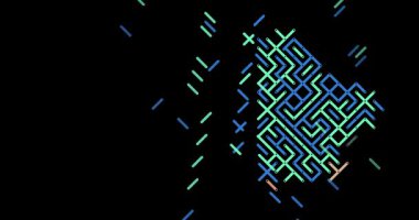 Kazakistan Harita Şeklinde Soyut Çapraz Elementler Birleştiriliyor