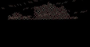 Kazakistan Siluetini Yapan Çapraz Çizgilerin Üretken Sanat Animasyonu