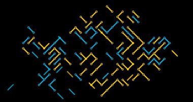 Kazakistan Haritası Oluşturan Kayan Köşegen Veri Görselleştirmesi