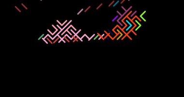 Soyut Çapraz Elementler Çin Haritası Şekline Toplanıyor