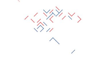 Vektör İllüstrasyon Animasyonu Hırvatistan Siluetini Diyagonallarla Bina Ediyor