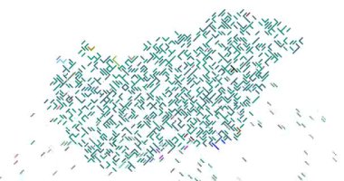 Macaristan Ülke Silüetinin Teknik Çizgi Canlandırması