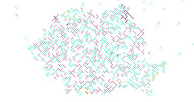 Romanya Haritası Oluşturan Soyut Grafik Çizgileri