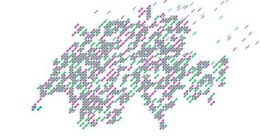 İsviçre Harita Silueti ile Soyut Bağlantı Konsepti