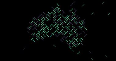 Avustralya coğrafyasının Çapraz Çizgili Hareket Grafiği