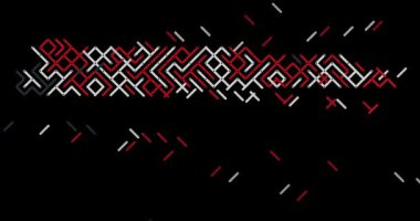 Soyut Grafik Çizgileri Porto Riko Haritası Oluşturuyor