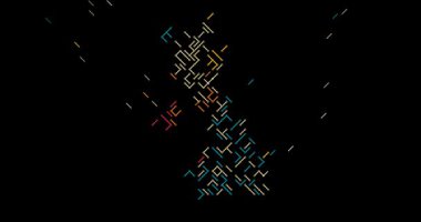 Birleşik Krallık Şeklini Görselleştiren Dinamik Çizgi Hareketi