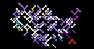 Birleşik Devletler Haritası Silueti Oluşturan Çapraz Kaydırma Çizgileri