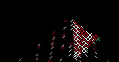 Vektör Canlandırması Çapraz Çizgileri Türkmenistan Haritasına Kayıyor