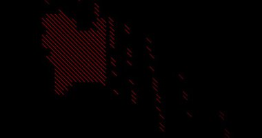 Türkmenistan Ülke Silüetinin Teknik Çizgi Canlandırması