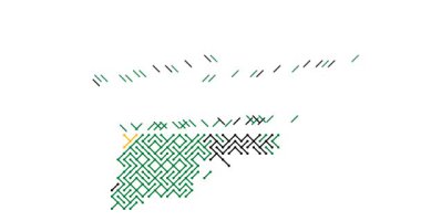 Dinamik Çapraz Çizgiler Uganda Haritası Oluşturuyor