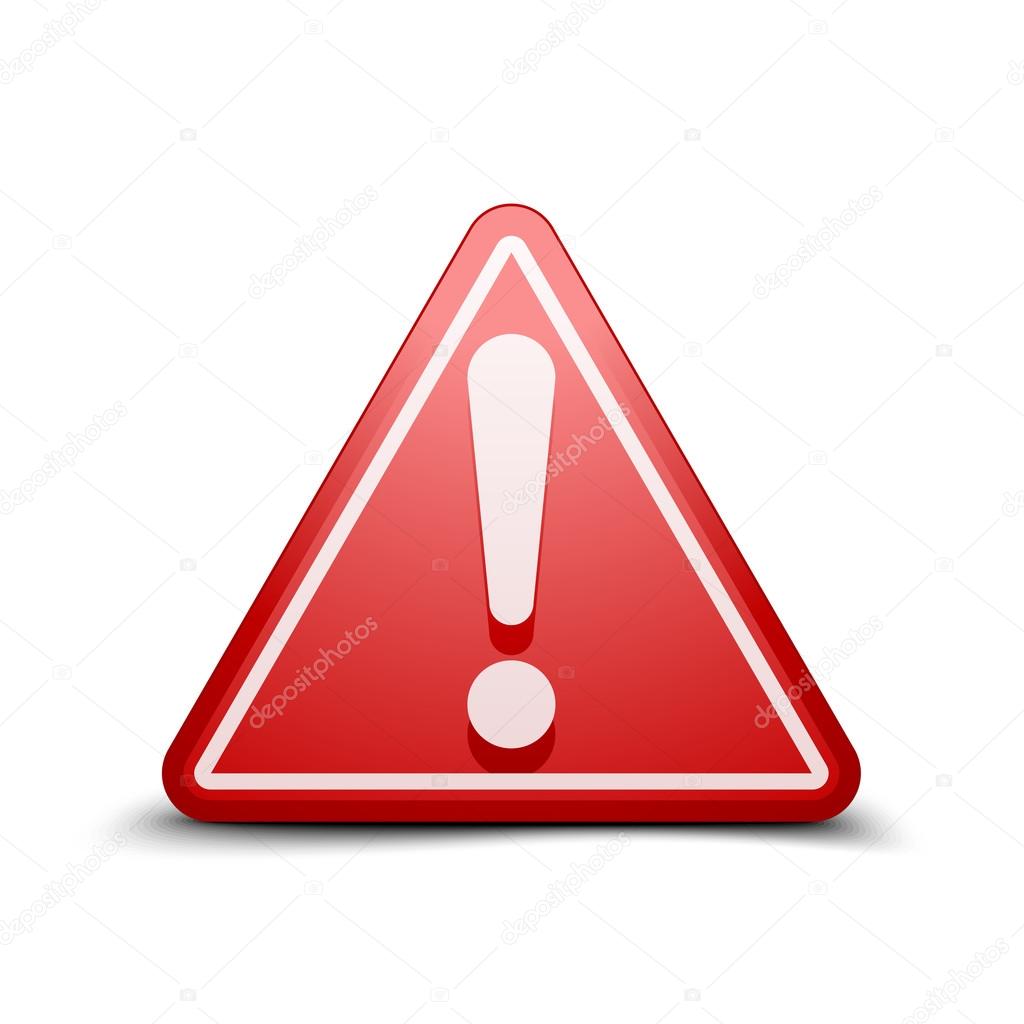 Exclamation danger traffic sign