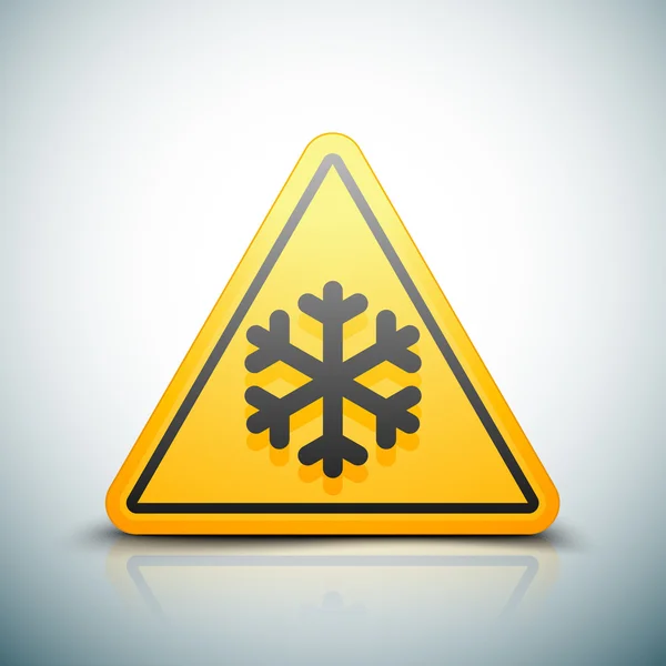 Panneau d'avertissement de froid — Image vectorielle