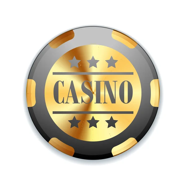 Casino jetons d'or signe — Image vectorielle