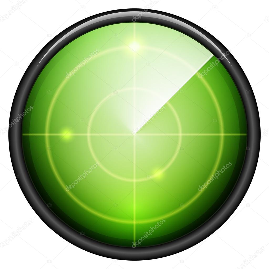 Radar button icon sign