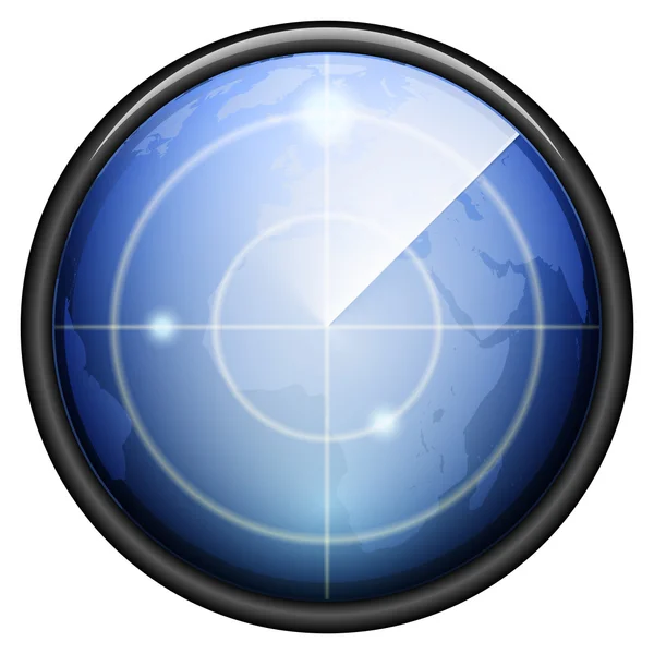 Radar knop pictogram teken — Stockvector