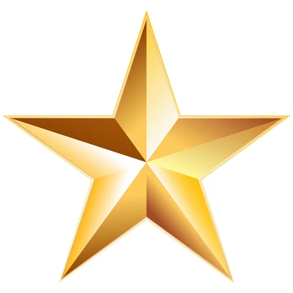 Golden Star segno icona illustrazione — Vettoriale Stock