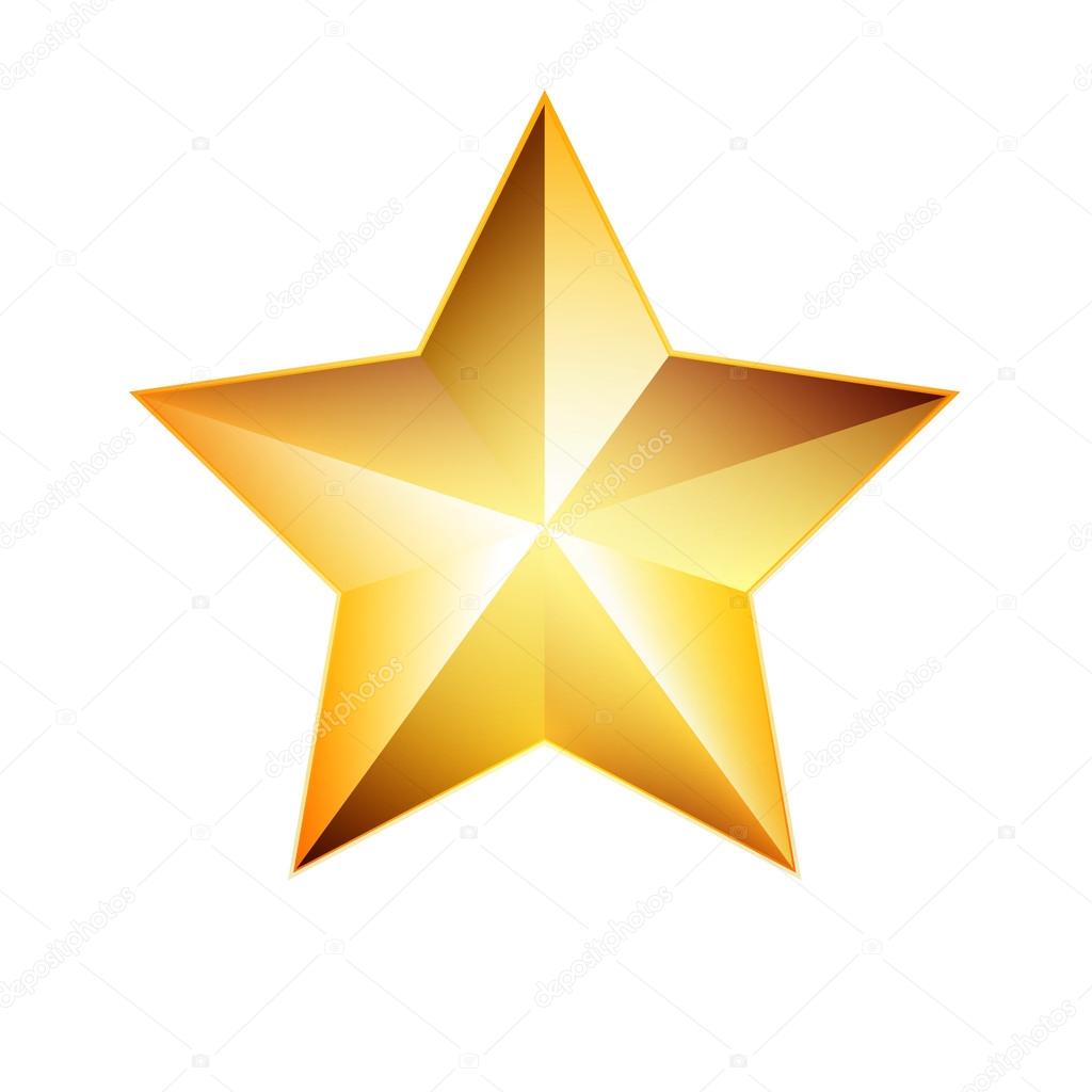Golden Star sign icon illustration