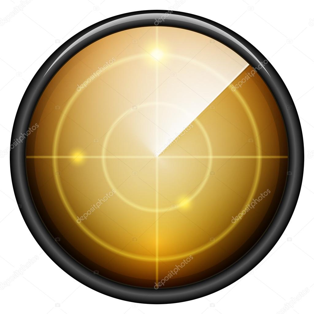 Radar button icon sign
