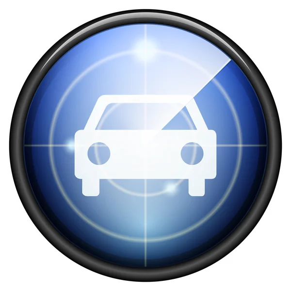 Samochodowy radar przycisk znak — Wektor stockowy