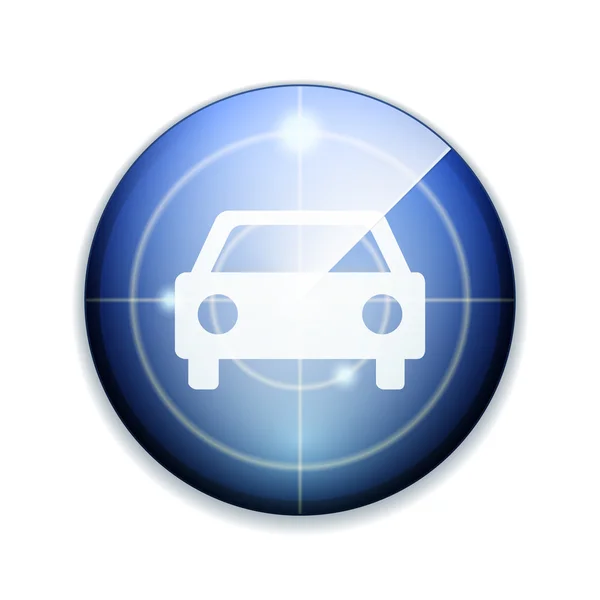 Car radar button sign — Stock Vector
