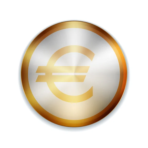 Signo de botón Euro icono — Vector de stock