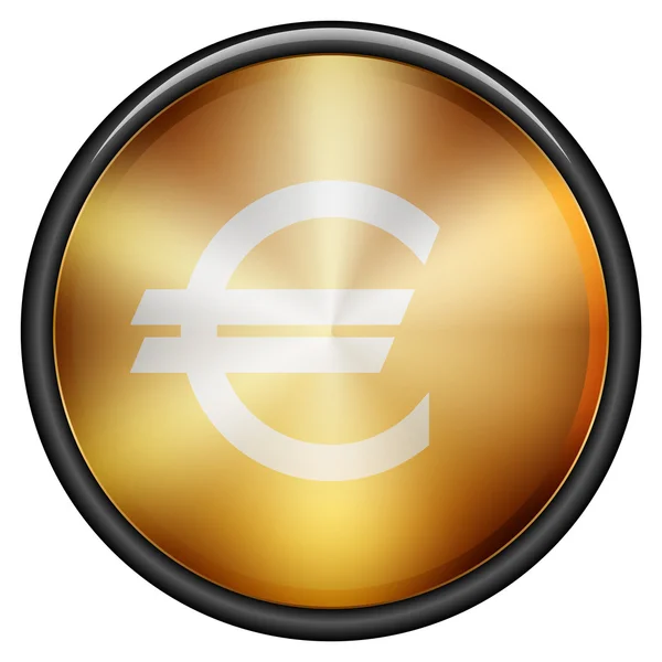 Signo de botón Euro icono — Vector de stock