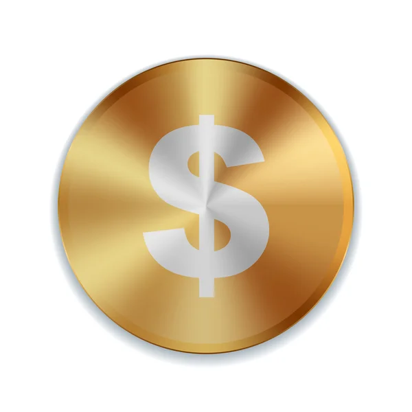 美元金黄标志按钮图 — 图库矢量图片
