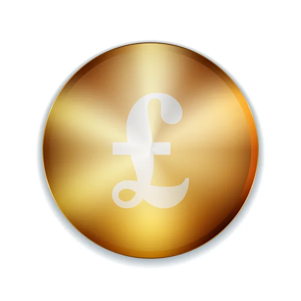 Pfund goldene Taste Zeichen Illustration Symbol — Stockvektor