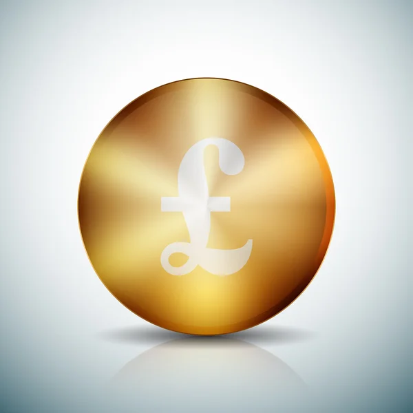 Pfund goldene Taste Zeichen Illustration Symbol — Stockvektor