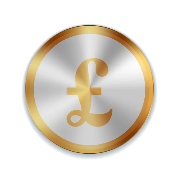 Pfund goldene Taste Zeichen Illustration Symbol — Stockvektor