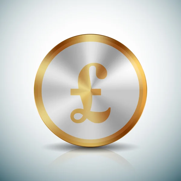 Libra de oro icono de ilustración de signo de botón — Vector de stock