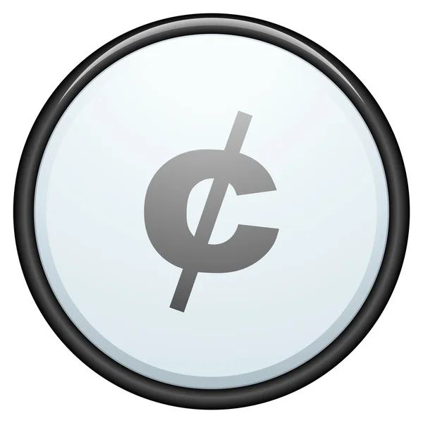 Cent sign button illustration icon — Stock Vector