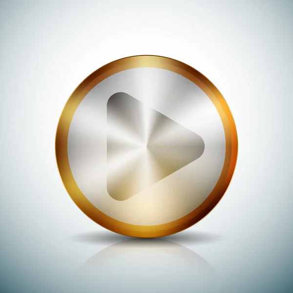 Jouer illustration bouton doré signe — Image vectorielle