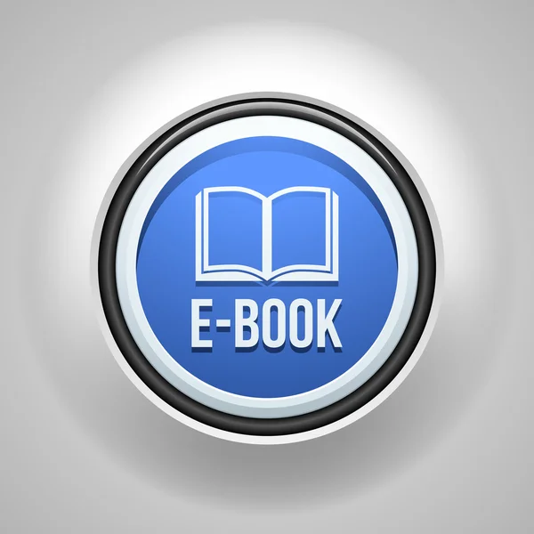 Signo de ilustración de botón de libro electrónico — Vector de stock