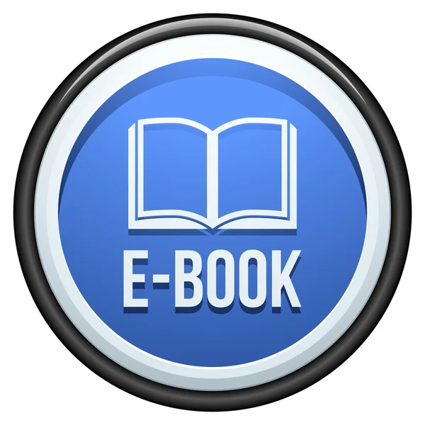 E-boek knop illustratie teken — Stockvector