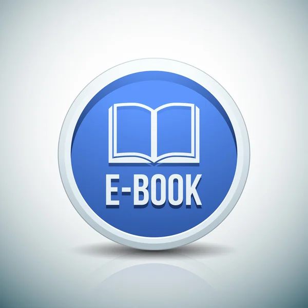 E-boek knop illustratie teken — Stockvector