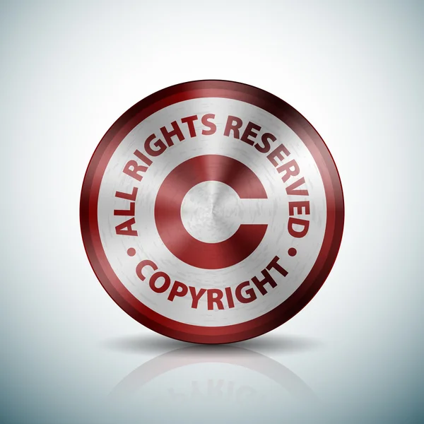 Πνευματικών δικαιωμάτων χρυσή κουμπί εικονίδιο "υπογραφή" — Διανυσματικό Αρχείο