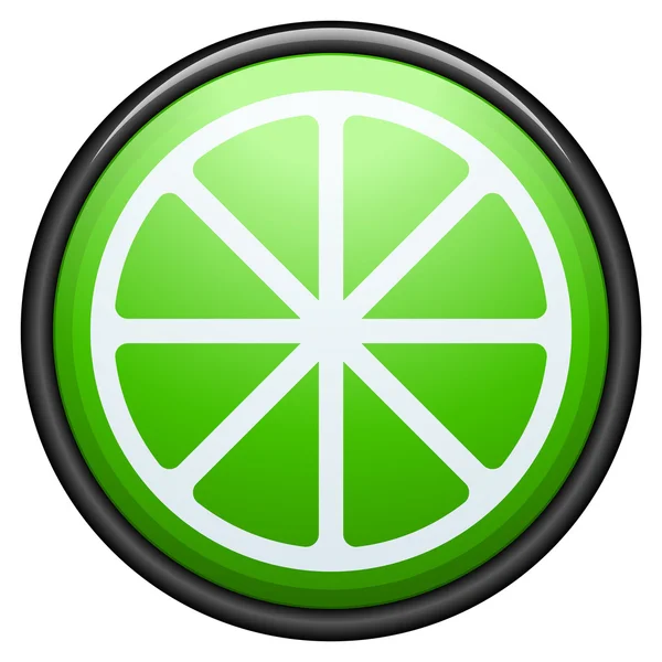 Lime lemon fruit button — Stock Vector