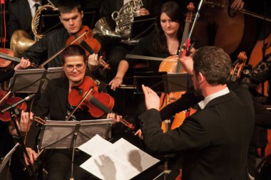 Ternopil, Ukrayna - Aralık 12: Ternopil Filarmoni Orkestrası Senfoni 